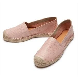 Anthropologie Selected Femme Espadrilles Women 37 6 Pink Ostrich Marley Fabiolas